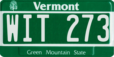 VT license plate WIT273