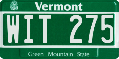 VT license plate WIT275