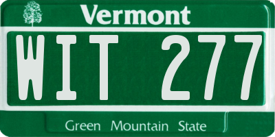 VT license plate WIT277