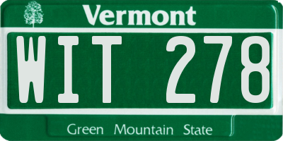 VT license plate WIT278