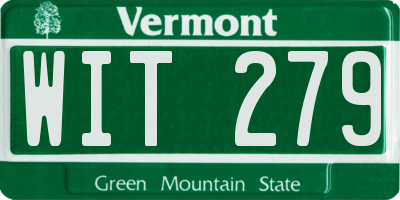 VT license plate WIT279