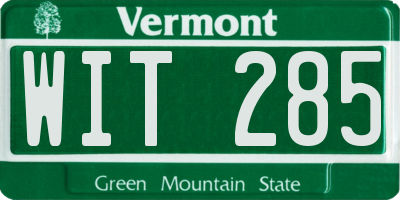 VT license plate WIT285