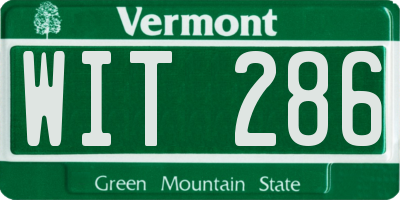 VT license plate WIT286