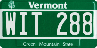 VT license plate WIT288