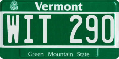 VT license plate WIT290