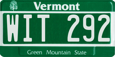 VT license plate WIT292