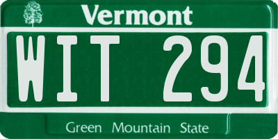 VT license plate WIT294