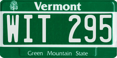 VT license plate WIT295