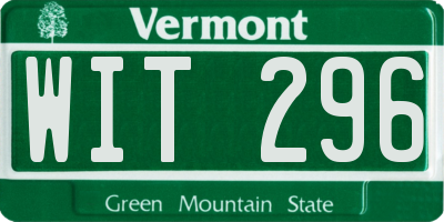 VT license plate WIT296