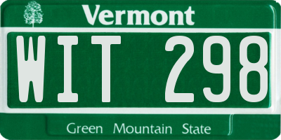 VT license plate WIT298