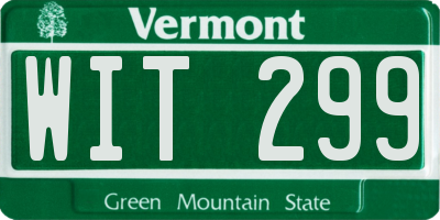 VT license plate WIT299