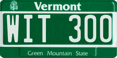 VT license plate WIT300