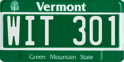 VT license plate WIT301