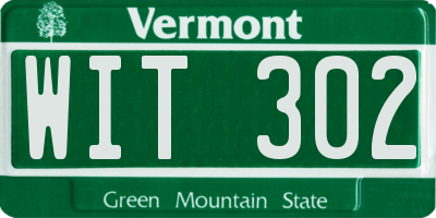 VT license plate WIT302