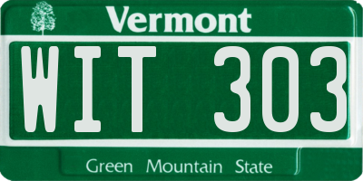 VT license plate WIT303