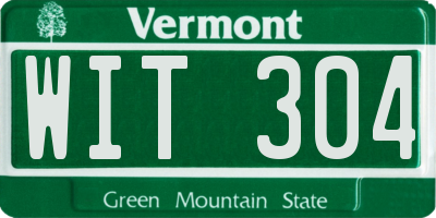 VT license plate WIT304