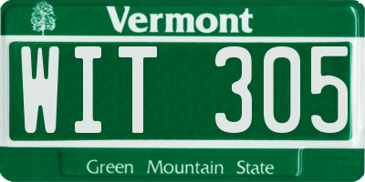 VT license plate WIT305