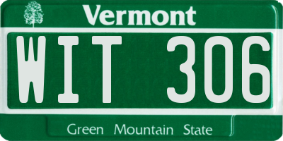 VT license plate WIT306