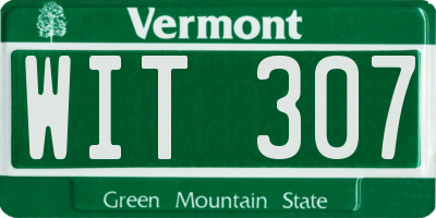 VT license plate WIT307