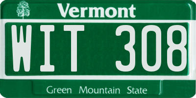 VT license plate WIT308