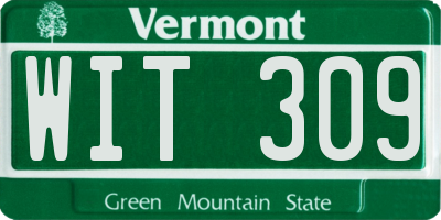 VT license plate WIT309