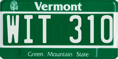 VT license plate WIT310