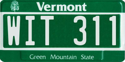 VT license plate WIT311