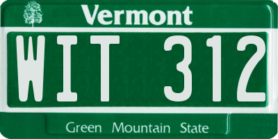 VT license plate WIT312