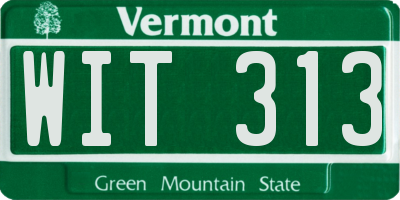 VT license plate WIT313