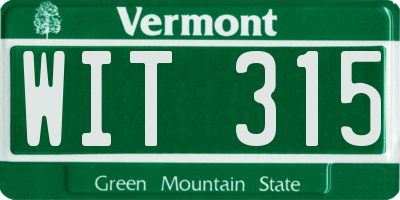 VT license plate WIT315