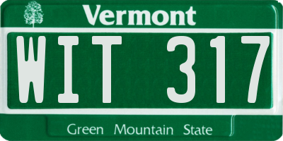 VT license plate WIT317