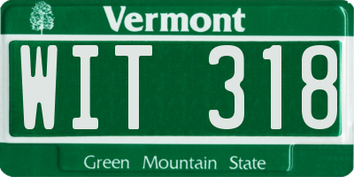 VT license plate WIT318