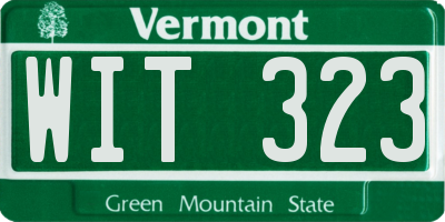 VT license plate WIT323