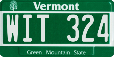 VT license plate WIT324