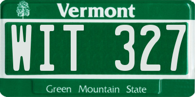 VT license plate WIT327