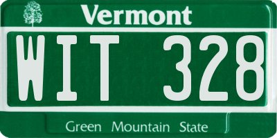 VT license plate WIT328