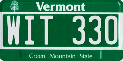VT license plate WIT330