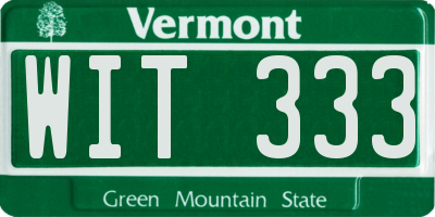 VT license plate WIT333