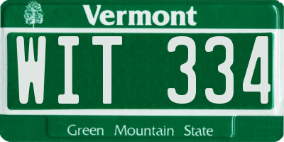 VT license plate WIT334