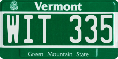 VT license plate WIT335