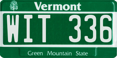 VT license plate WIT336