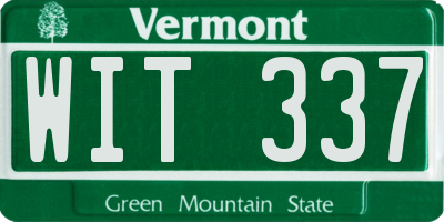 VT license plate WIT337