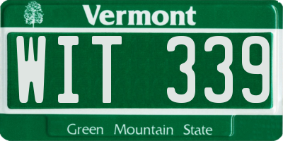 VT license plate WIT339