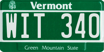 VT license plate WIT340