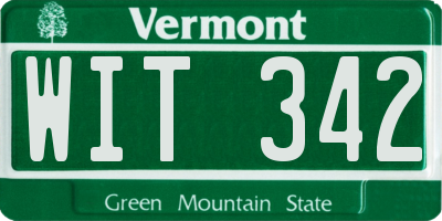 VT license plate WIT342
