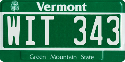 VT license plate WIT343