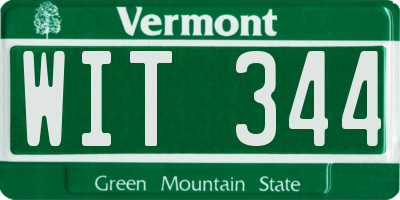VT license plate WIT344