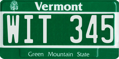 VT license plate WIT345