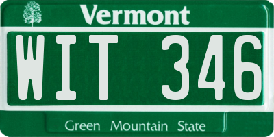 VT license plate WIT346