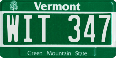 VT license plate WIT347